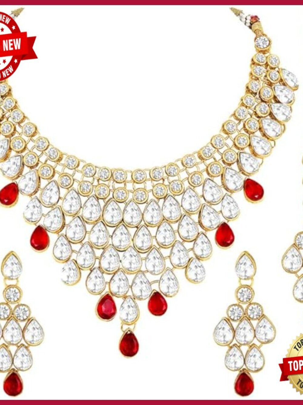 Faux Kundan Traditional Necklace & Maang Tikka Set for Women